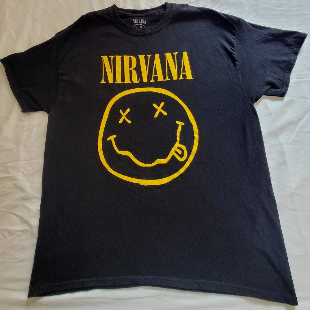 Nirvana Men's Black Short Sleeve Logo T-shirt Size XL